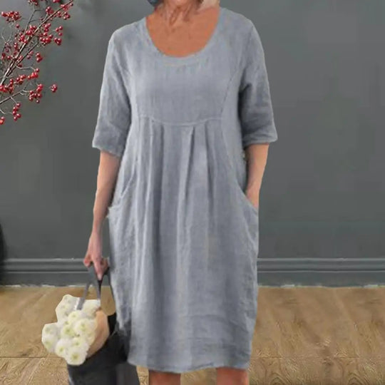 Kurzärmeliges Vintage-Kleid für Damen