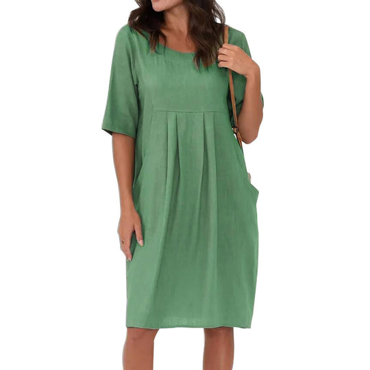 Kurzärmeliges Vintage-Kleid für Damen