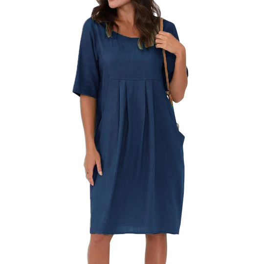 Kurzärmeliges Vintage-Kleid für Damen