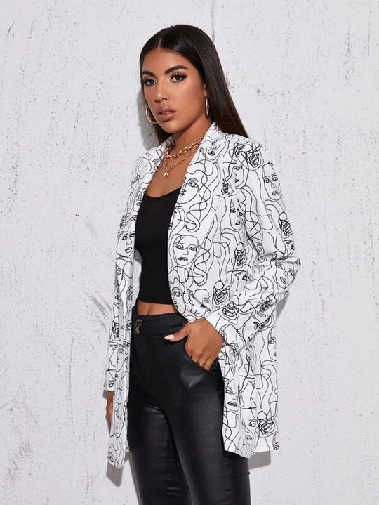 Künstlerisch bedruckter Blazer für Damen