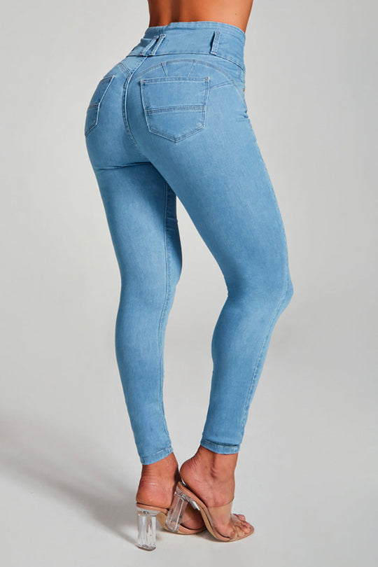 Hochtaillierte Skinny Jeans für Damen