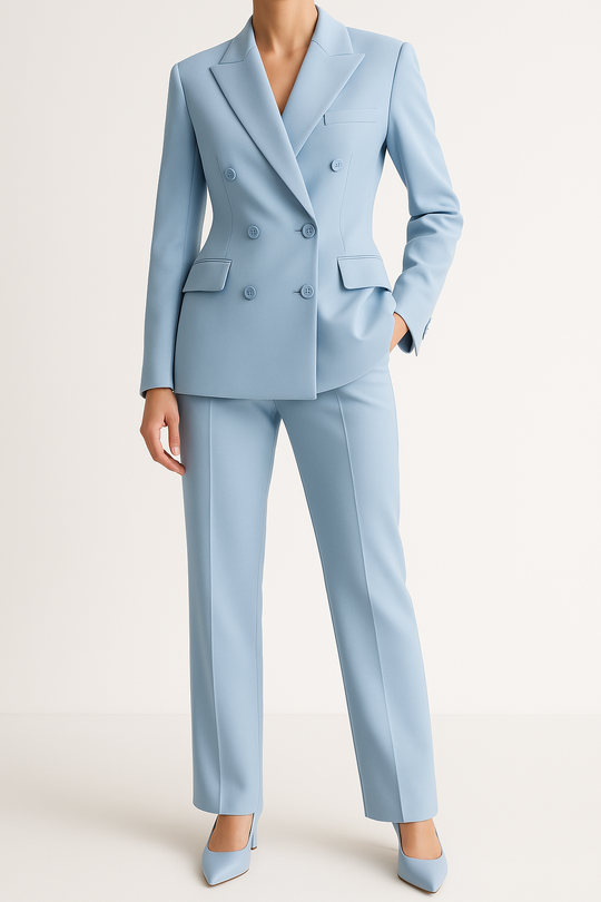 Eleganter Damen Hosenanzug mit Doppelreiher