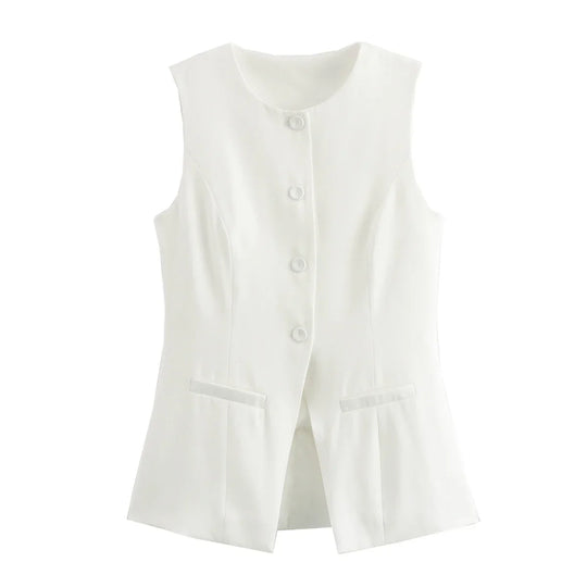 Elegantes Damen Zweiteiler-Set Vintage Kurzarm Knopfleiste