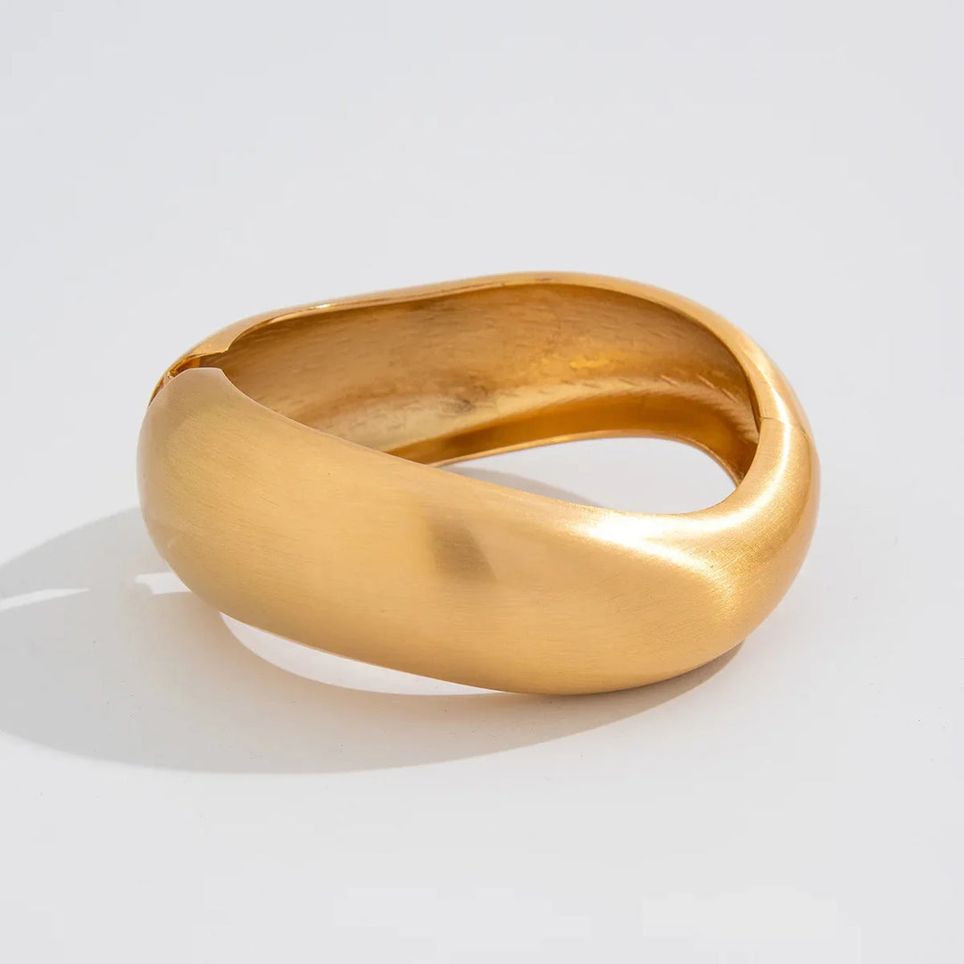 Elegantes Breites Damen Armreif Vintage Armband Gold