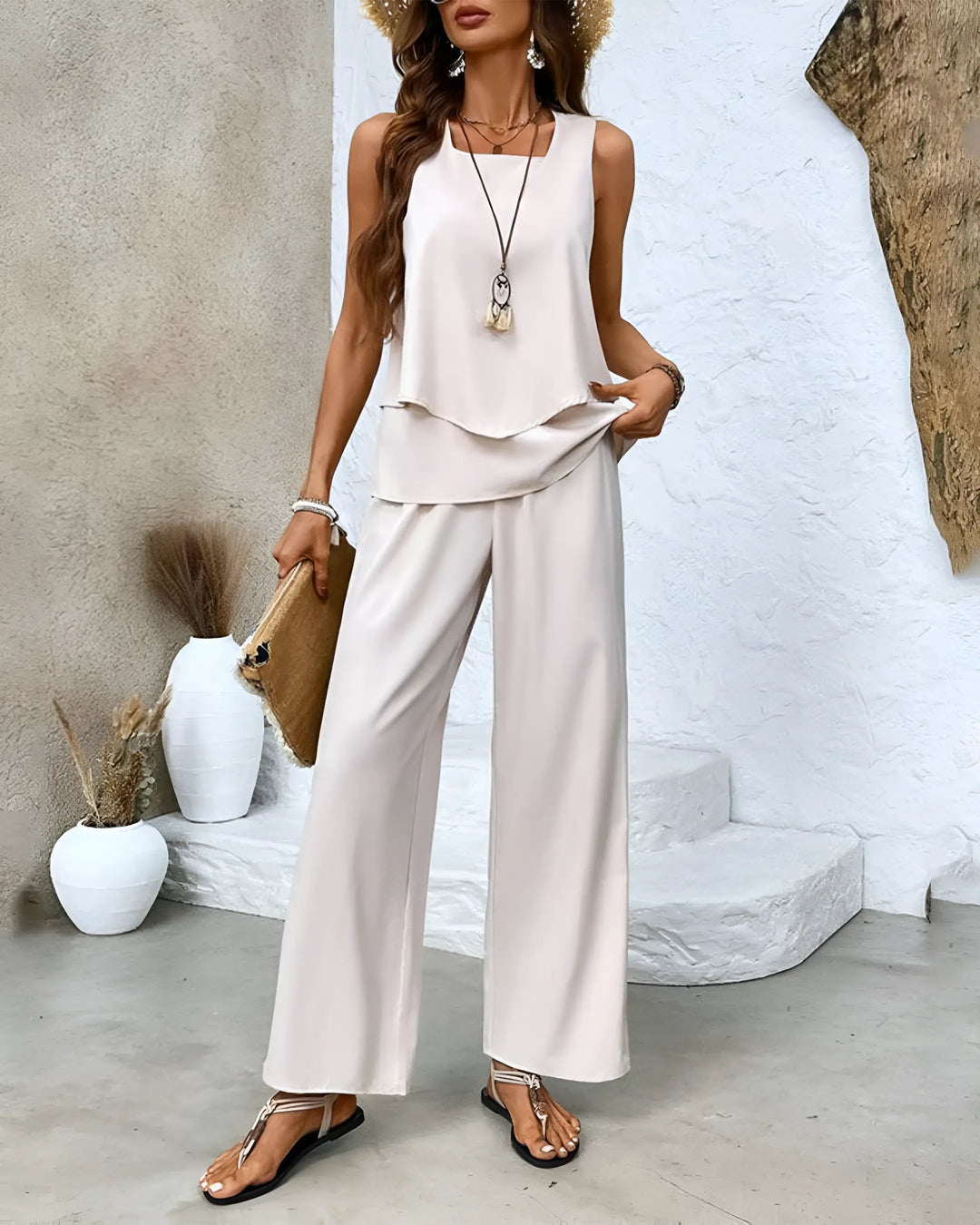 Leichtes Elegantes Damen Zweiteiler Set