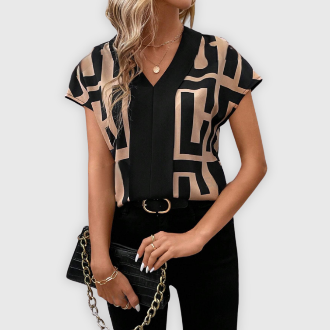 Elegante Damen Bluse V-Ausschnitt Business