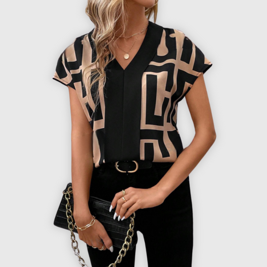 Elegante Damen Bluse V-Ausschnitt Business