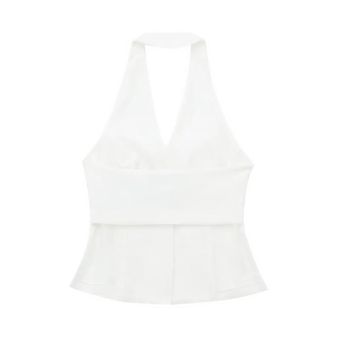 Elegantes Damen Neckholder Set Rückenfrei Slim-Fit Hose