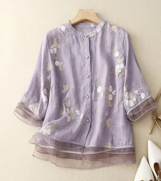 Besticktes Vintage Damen Hemd