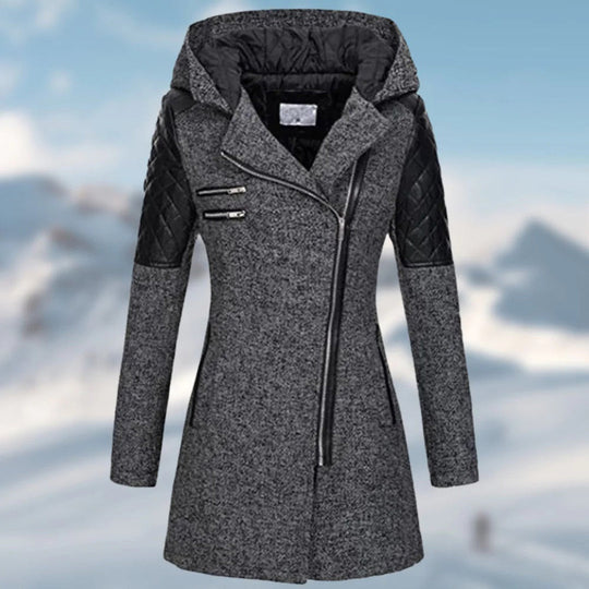 Winterjacke mit asymmetrischem Reißverschluss für Damen