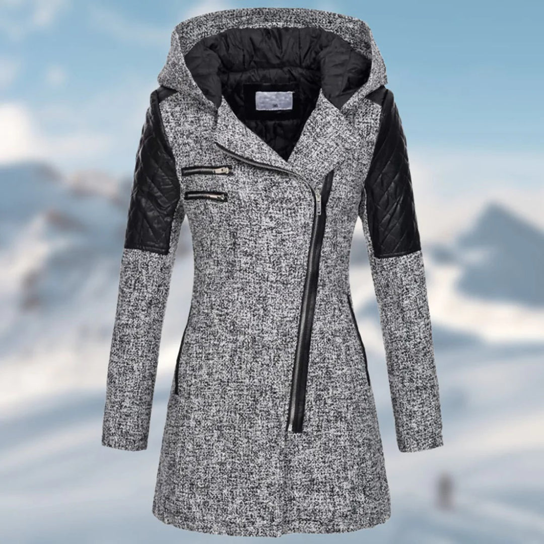 Winterjacke mit asymmetrischem Reißverschluss für Damen