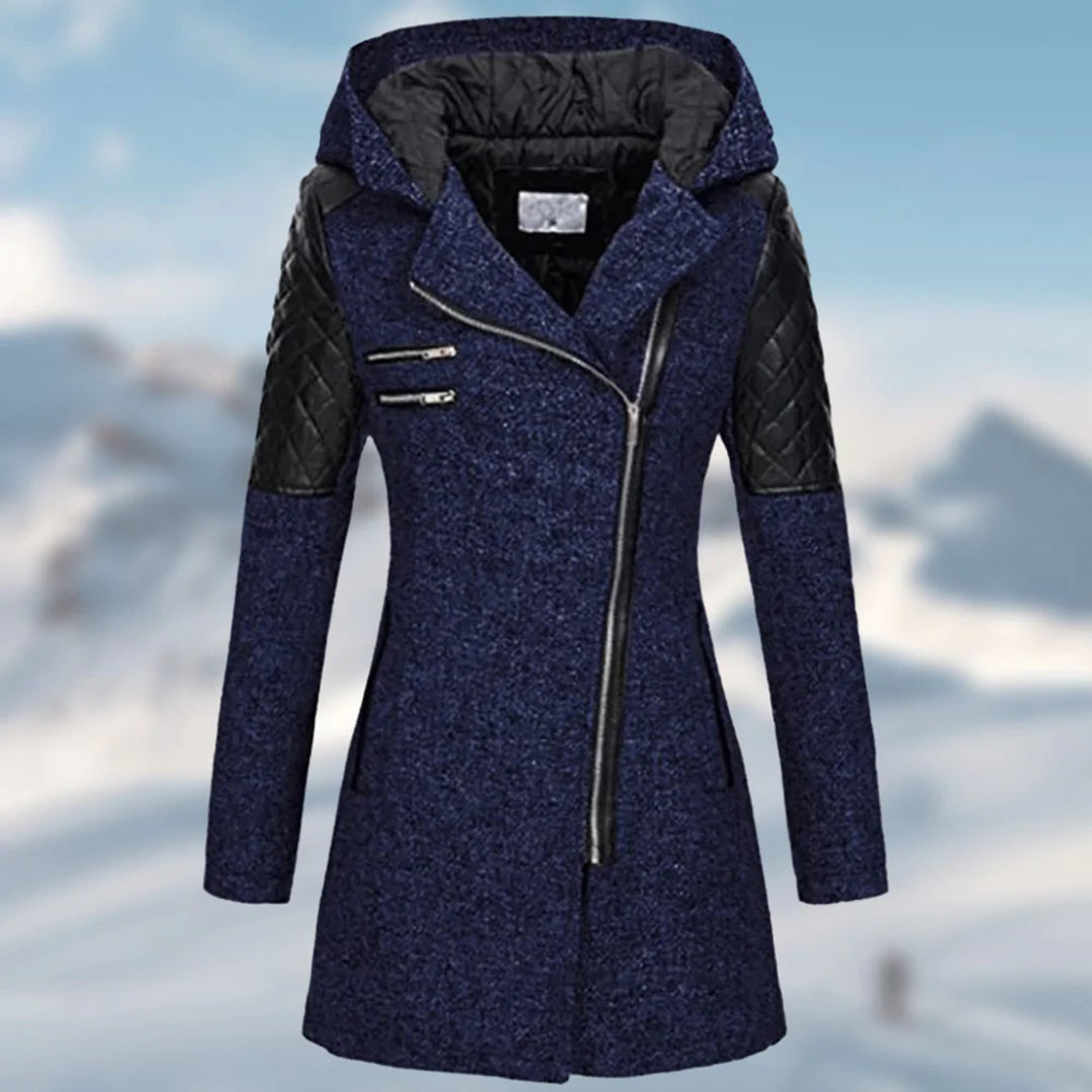 Winterjacke mit asymmetrischem Reißverschluss für Damen