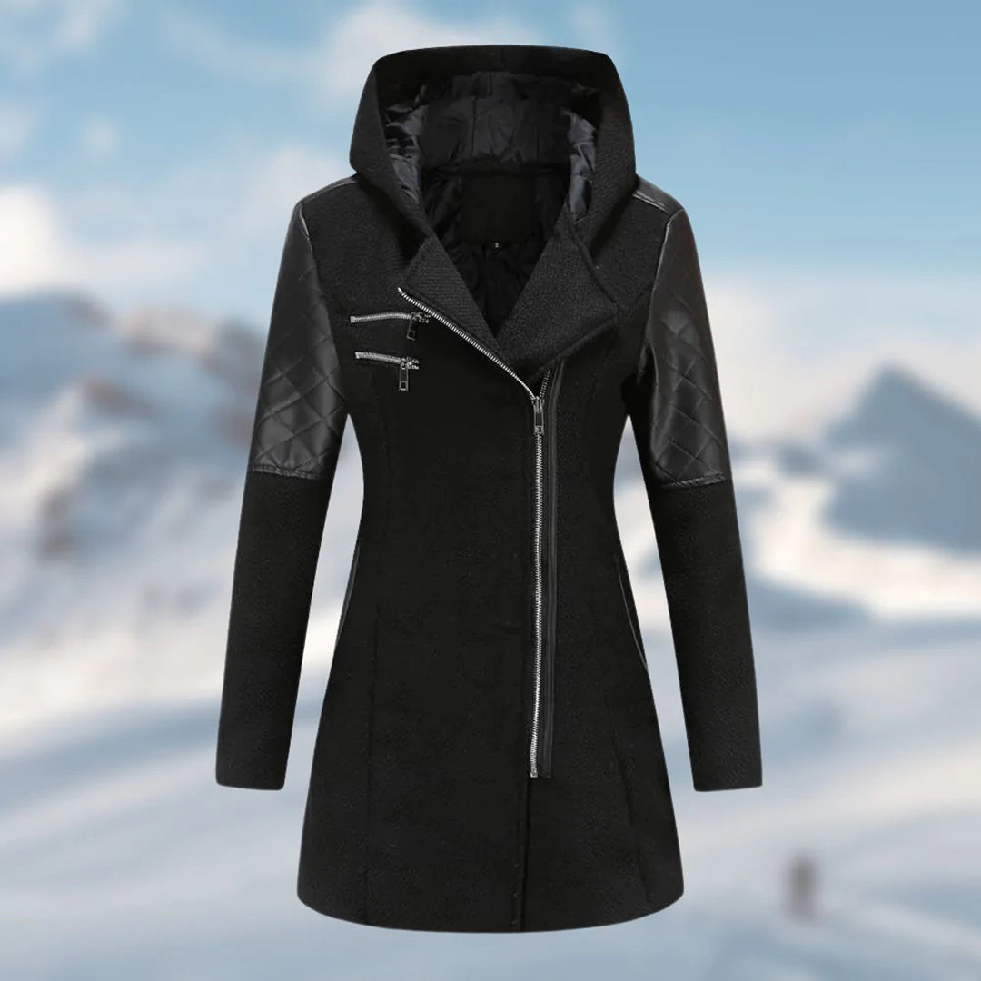 Winterjacke mit asymmetrischem Reißverschluss für Damen