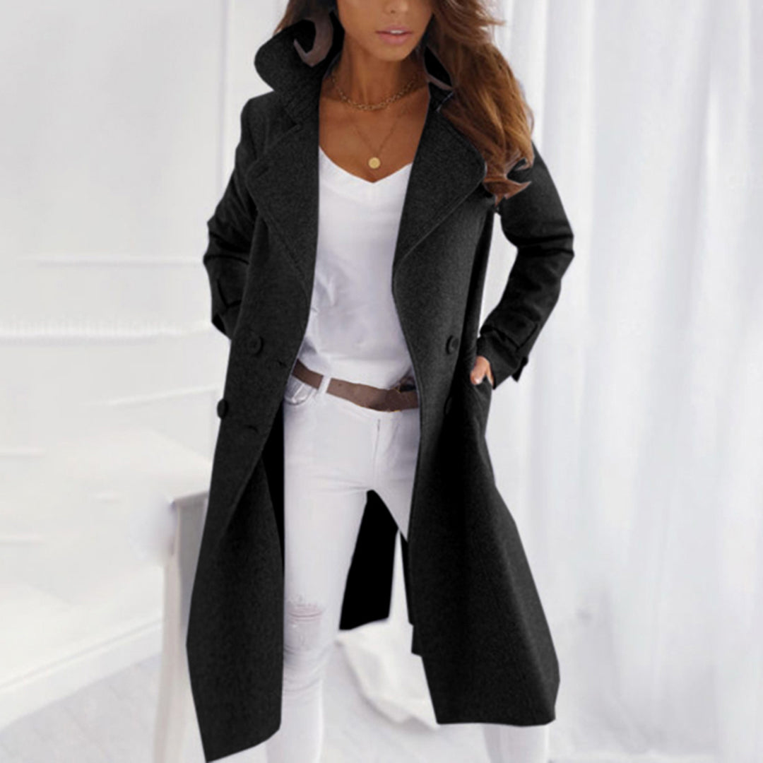 Langer Mantel mit Revers für Damen