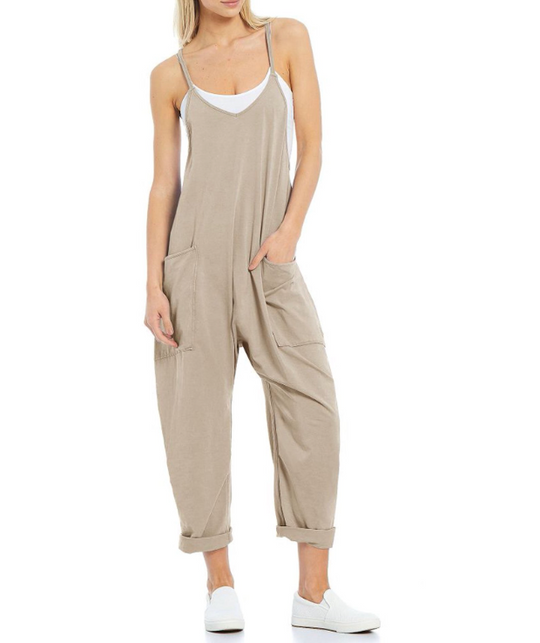 Einfarbiger Jumpsuit Damen