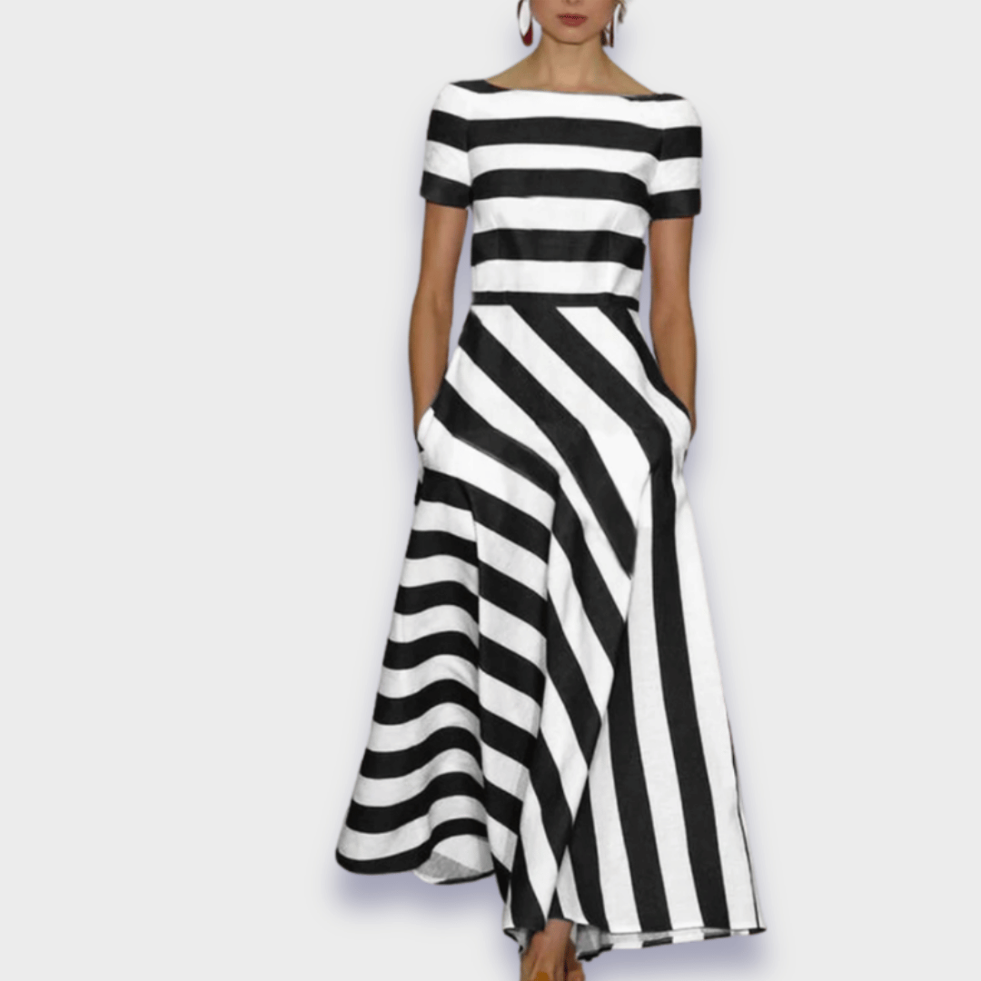 Gestreiftes Damen Maxikleid Handgefertigt