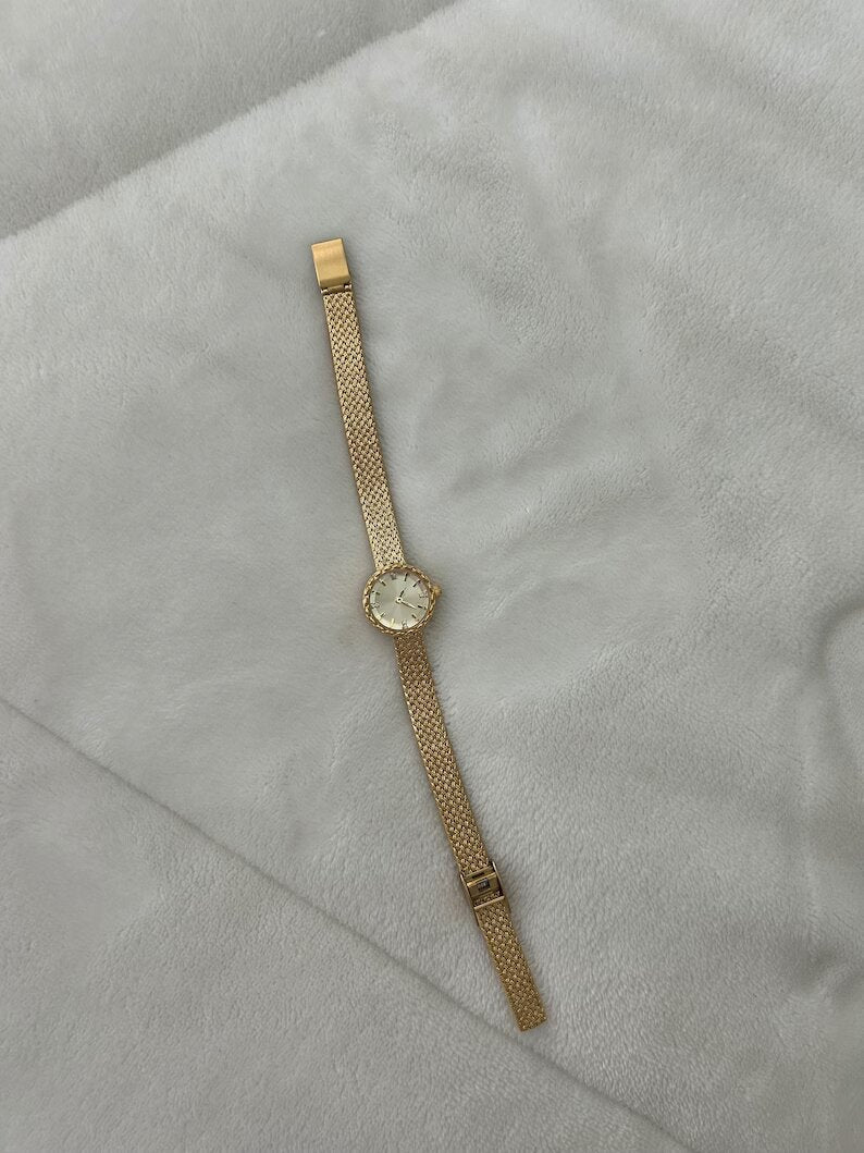 Vintage Messing Gold Damen Armbanduhr
