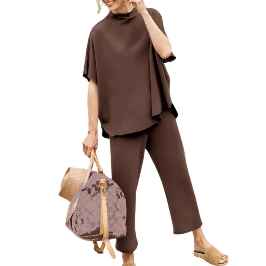 Gemütliches Damen Loungewear Set mit Fledermausärmeln