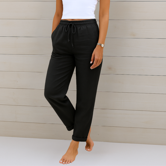 Atmungsaktive Leinen Damen Stoffhose