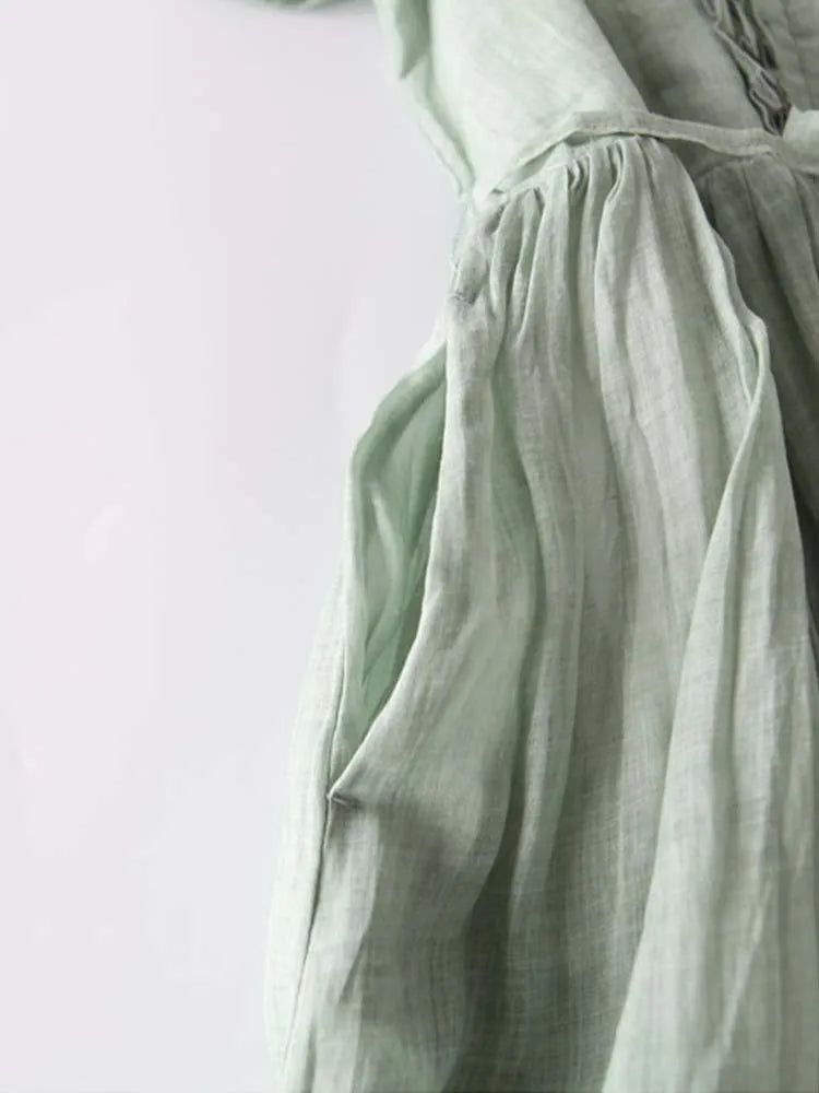 Retro Damen Kleid mit Rundhals und Taillenband