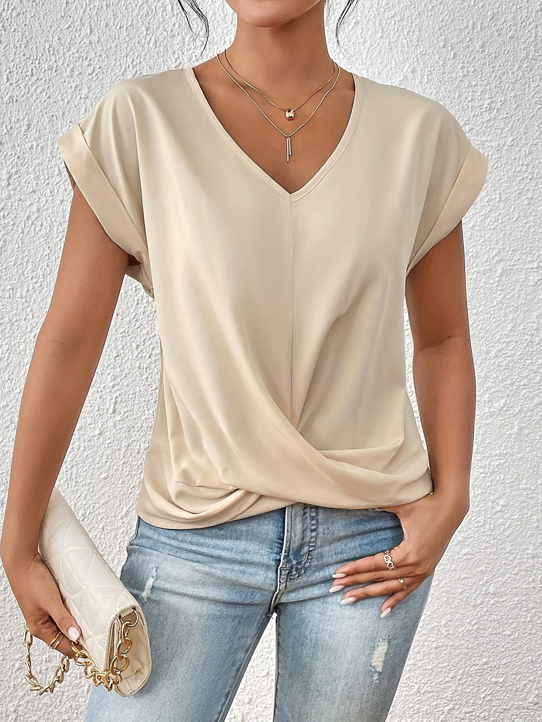 Casual Damen V-Ausschnitt T-Shirt
