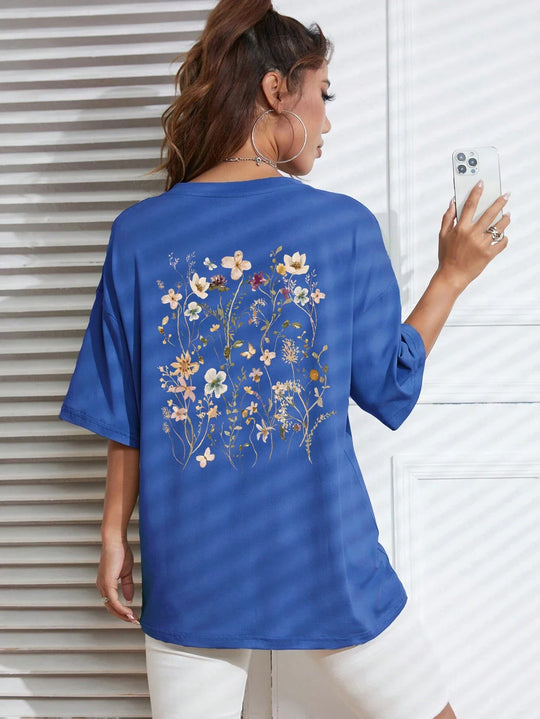 Florales Damen Baumwoll T-Shirt
