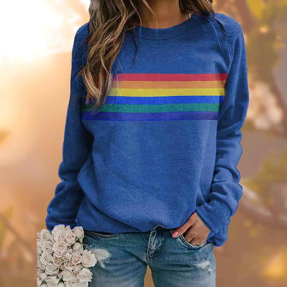 Regenbogen-Grafik-Sweatshirt für Damen