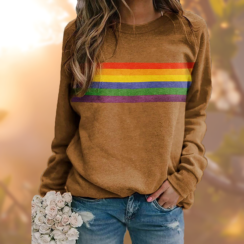 Regenbogen-Grafik-Sweatshirt für Damen