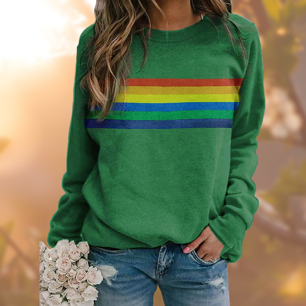 Regenbogen-Grafik-Sweatshirt für Damen