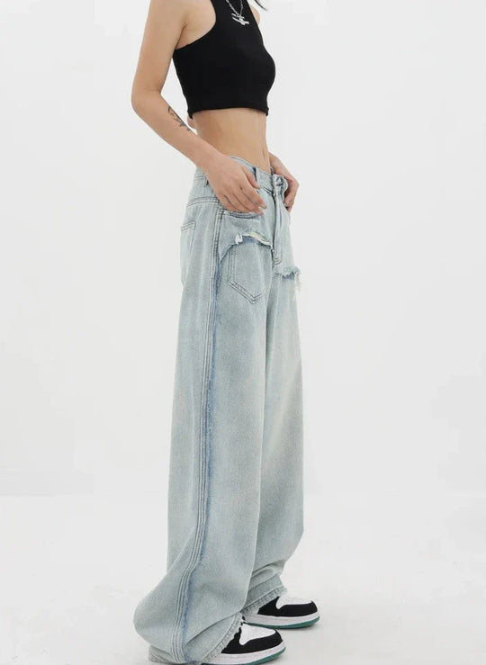 Denim-Jeans mit hoher Taille für Damen