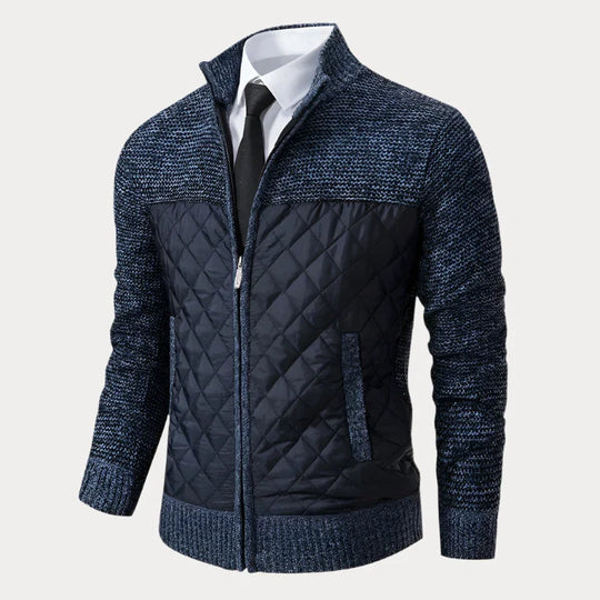 Stehkragen-Strickjacke für Herren