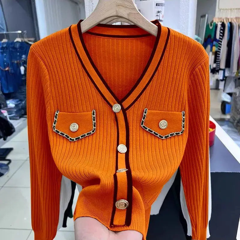 Langärmeliger Pullover mit Taschen für Damen