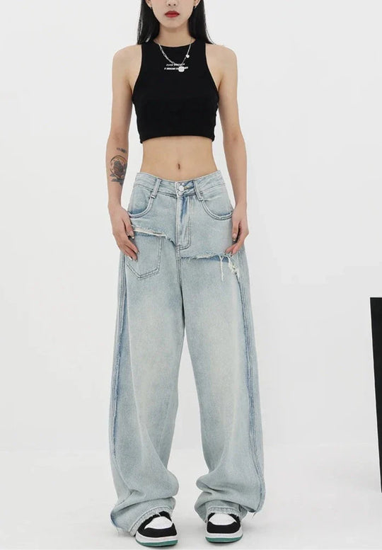 Denim-Jeans mit hoher Taille für Damen