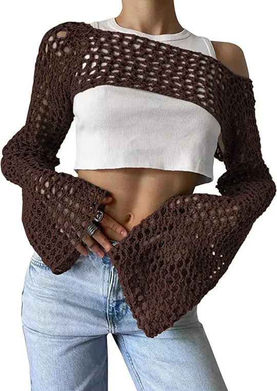 Mesh Crop Oberteil für Damen