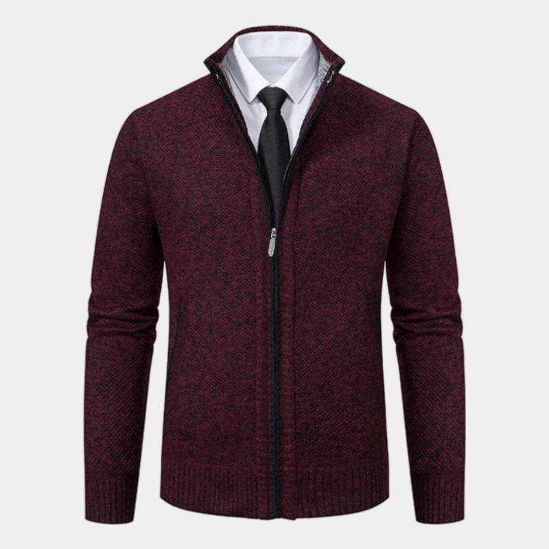 Slim-Fit Strickjacke mit Reißverschluss für Herren