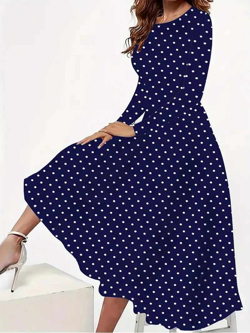 Polka Dots Midikleid für Damen