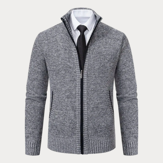 Slim-Fit Strickjacke mit Reißverschluss für Herren