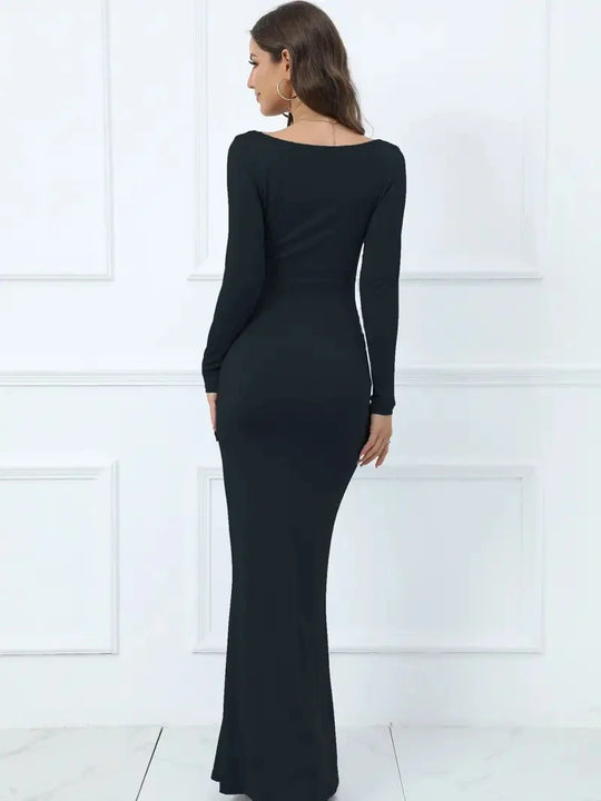 Langärmeliges Bodycon Maxikleid für Damen