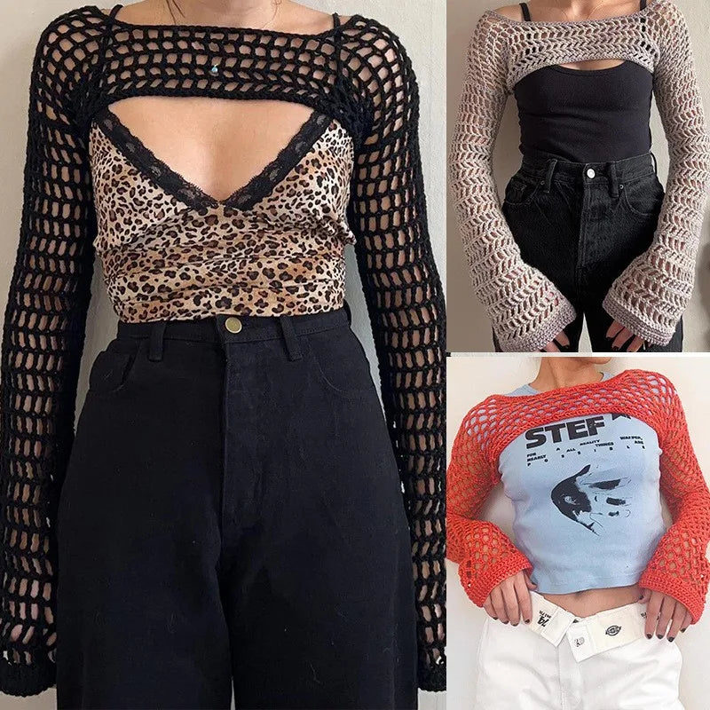 Mesh Crop Oberteil für Damen