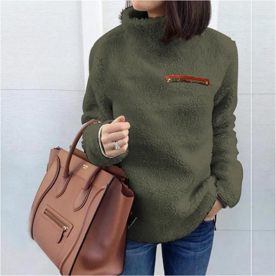 Langärmeliger Rollkragenpullover für Damen