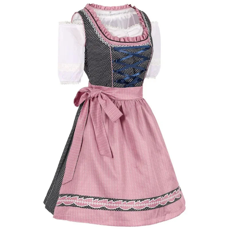 Rosa Dirndl Oktoberfestkleid für Damen