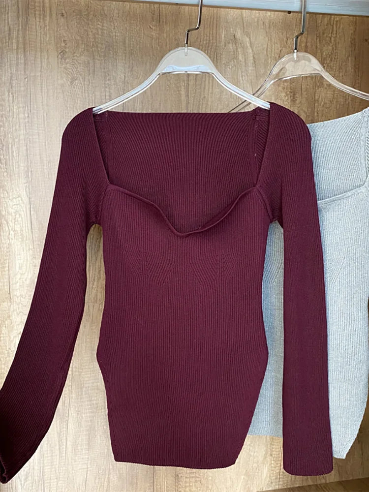 Dehnbares Strickoberteil für Damen