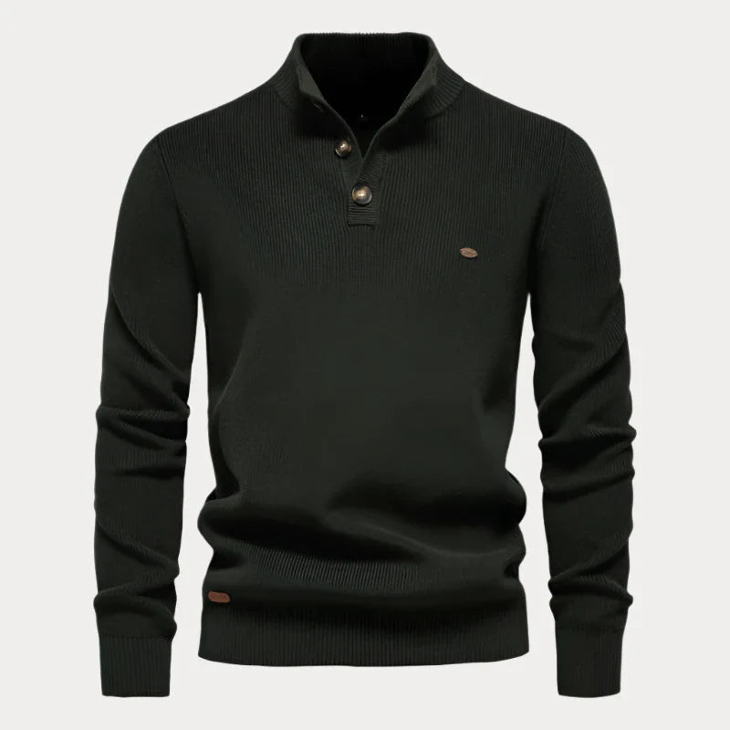 Strickpullover mit Knöpfen für Herren