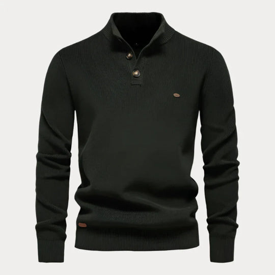 Strickpullover mit Knöpfen für Herren