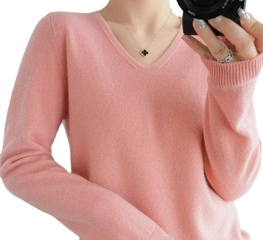 Pullover mit V-Ausschnitt für Damen