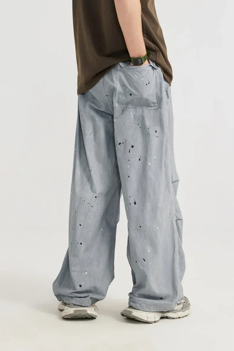 Washed Splashed Fallschirmhose für Herren