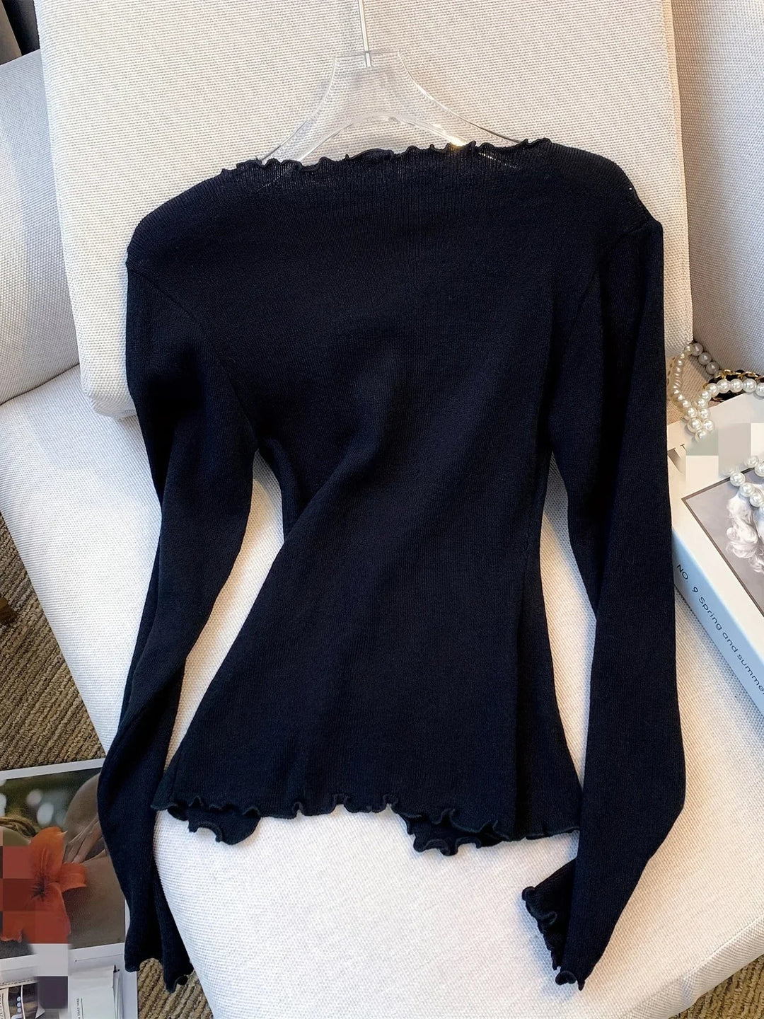 Pullover mit Schleifenknoten für Damen