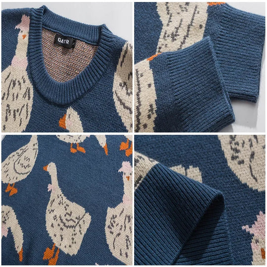 Bedruckter Strickpullover für Herren