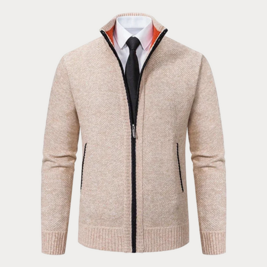 Slim-Fit Strickjacke mit Reißverschluss für Herren