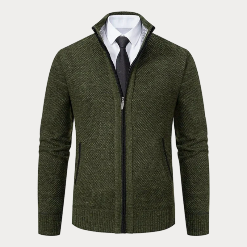 Slim-Fit Strickjacke mit Reißverschluss für Herren